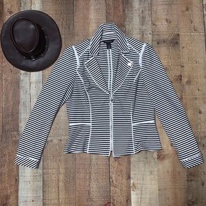WHBM | Striped Moro Blazer w/ Full Zipper